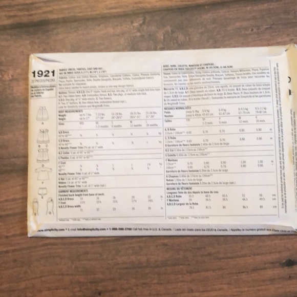 Set of Seven Simplicity Baby Patterns - Picture 3 of 15